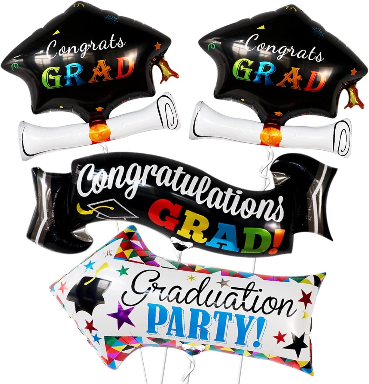 Graduation Party Balloons 2026 – 38-Inch Large Graduation Cap Foil Balloon Set for Kindergarten & Class of 2026 Decorations